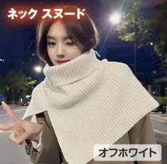 タートル ニット ネックウォーマー ホワイト ケープ ニットスヌード つけ襟