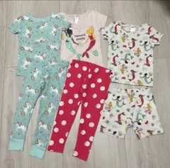 3T 100cm カーターズ半袖パジャマ3着セット　ユニコーンマーメイド柄女の子