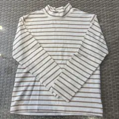 UNIQLO ヒートテックカットソー　長袖　ボーダー　ベージュ130