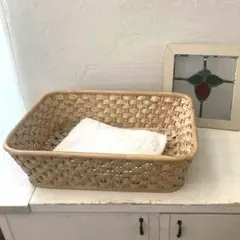 ホワイト ラタン調 ランドリーバスケット 大 ZARA HOME 折り畳み ザラ
