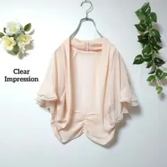 クリアインプレッション シフォン ボレロ カーディガン ピンク 2 Mのサムネイル