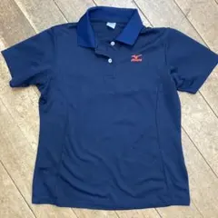 A261 MIZUNO ポロシャツ ネイビー レディースL