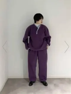 〈6〉FLEECE PULL OVER パープル　セットアップ販売
