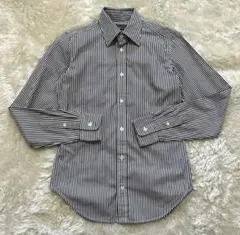 ラルフローレン　スリムフィット　ストライプ長袖シャツ　黒　長袖　サイズ２