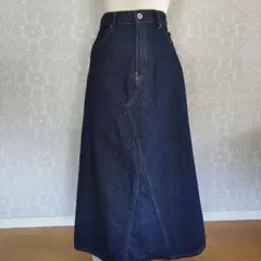 日本製 45rpm インディゴデニム ラップ風スカート Aライン 変形