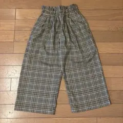 GU チェック柄7部丈パンツ　120