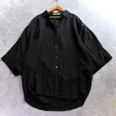 極美品 Demi-Luxe BEAMS ビーチサイドシャツ 黒 目黒越子 リネン