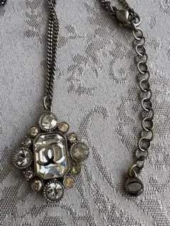 CHANEL 2006A ココマーク ラインストーン ネックレス ガンメタル美品のサムネイル