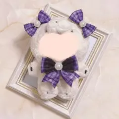 ぬいぐるみ ぬい服 リボン セット 紫チェック×ブラック ハロウィン