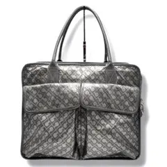 良品 ゲラルディーニ トートバッグ ソフティ 総柄 グレー A4収納可能 ダブル