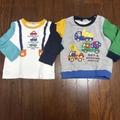 HOT BISCUITS 車両プリント 長袖カットソー 90センチ