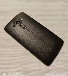 au LG isai vivid LGV32 レザーブラック 中古