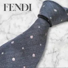 FENDI　ネクタイ　ズッカ　FF　小紋柄　あんしん鑑定　ハイブランド　紳士服のサムネイル