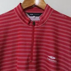 TIGORA 赤 ストライプ ハーフジップ L