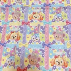 ダッフィーフレンズ 生地 ハギレ パステルカラー ハンドメイド＊リボン＊花