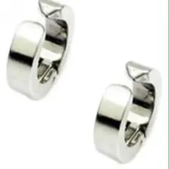 新品 イヤーカフ チタン フェイク ピアス ２個セット 13mm シルバー