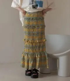 lowrys farmチェックシャーリングスカートbeams.kbf.zara