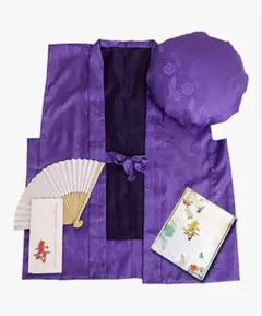 お祝い　ちゃんちゃんこセット　紫　古希　喜寿　傘寿　卒寿