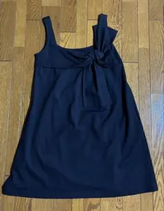 【美品】　フォクシー ブラック　リボン付き ノースリーブ ワンピース