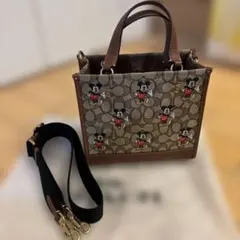 coach×ディズニー レザーショルダーバッグ 50周年記念 - メルカリ