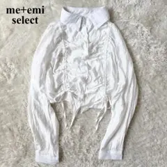 me+em select シャーリング シアーシャツ リボン ショート丈ブラウスのサムネイル