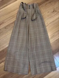 チェック柄 レディース ワイドパンツ Mサイズ