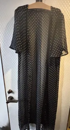 ドット柄 シースルー 半袖 ロングカーディガンのサムネイル