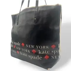 極美品 ケイトスペード トートバッグ 大容量 A4 キャンバス ナイロン 黒
