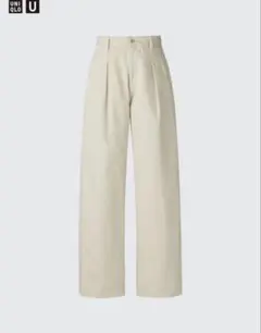 ユニクロ UNIQLO U デニムタックパンツ ベージュ 25