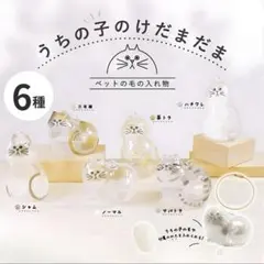 うちの子のけだまだま 6個セット 猫 キーホルダー コンプリート 猫の毛入れ