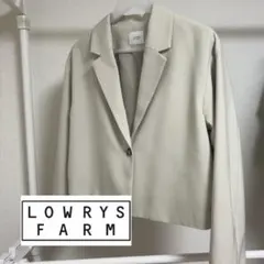 LOWRYS FARM ノーカラー ジャケット ベージュ