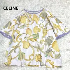 CELINE セリーヌ ヴィンテージ Tシャツ スカーフ柄 マリン 貝殻 希少のサムネイル