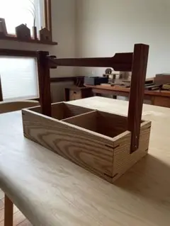 無垢材　小物入れ　アッシュ×欅