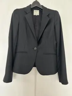 黒 ストライプ テーラードジャケット