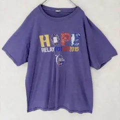 フルーツオブザルーム Tシャツ 半袖 L 両面プリント アメカジ 古着 紫