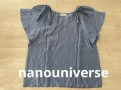 ナノ・ユニバース　フリル袖　麻混シャツのサムネイル