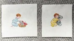 クロスステッチ完成品　2枚セット　 ソフィー　エレーヌ