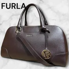 フルラ　ハンドバッグ　ショルダーバッグ　2way 肩掛け　ブラウン