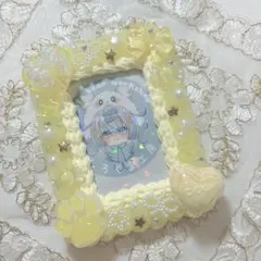 B8 硬質ケースデコ　ホイップデコ　トレカケースデコ（黄色ハート肉球）