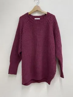 LOWRYS FARM セーター ニット ワインレッド　ボルドー　M