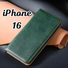iPhone 16用ダークグリーン手帳型ケース 高見え カード収納付 メンズのサムネイル