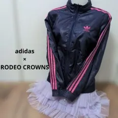 アディダス ナイロンジャケット フードあり 花柄　リバーシブル Y2K