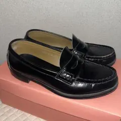 ブラックレザー ローファー22.5 haruta