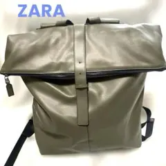 【未使用】ZARA☆ロールトップ/バックパック・リュック/カーキ/メンズのサムネイル