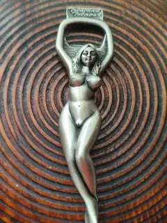 ATSUSHI ビンテージ セクシー ヌード 栓抜き アンティーク オブジェ 置物 ブロンズ裸婦型 栓抜 裸婦 1974 日出子 古稀 (9011)