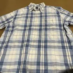 GAP 半袖シャツ XL 青系チェック