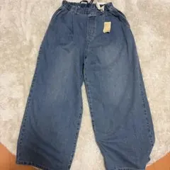 デニム ワイドパンツ インディゴブルー