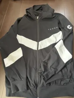 CRONOSフード付きパーカー M ブラック/ホワイト