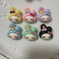 サンリオ キティ うさぎ デコパーツ 6個セット