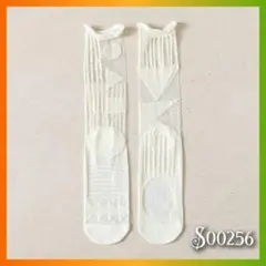 レディースソックス 靴下 個性的 シースルー 丸 三角 白 可愛い おしゃれ